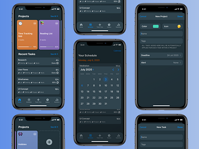 Time Tracking App Concept app design concept design interface ios minimal mobile product design productivity task manager time tracker ui ux