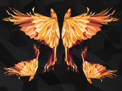 eagle wings - low poly shot animal crystals eagle fire love low poly wings