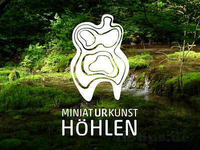 Miniaturkunsthöhlen - miniature art caves akko branding cave font lines logo nature rounded topographic venus