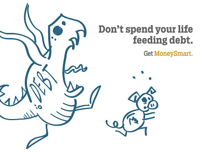 Debt Monsters finance financial literacy illustration monster pig