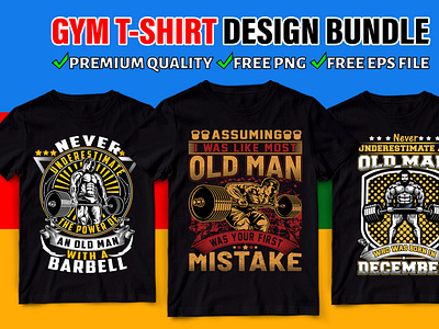 GYM T Shirt Design Bundle