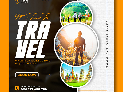 Travel banner social media instagram post or flyer design