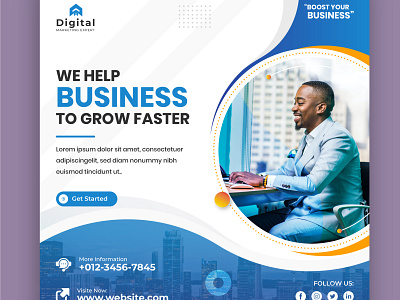 Business and marketing agency corporate flyer square instagram