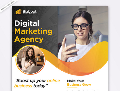 Digital business marketing social media banner or square flyer party flyer