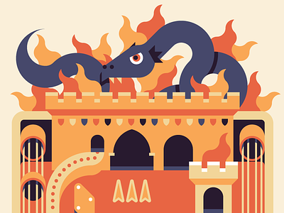 Dragon Pinball castle cheat dragon editorial fire goran illustration medieval pinball shield tower wired