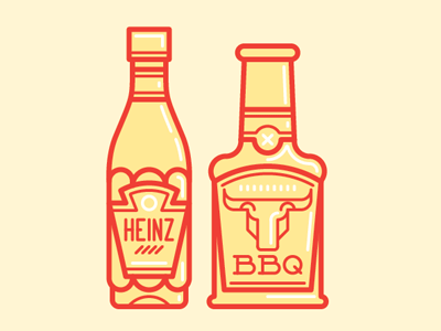Sauces bbq bottles burgy fast food goran heinz illustration ketchup sauces tomato