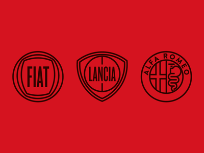 Fiat, Lancia & Alfa Romeo alfa romeo fiat goran icon illustration lancia logo marco romano wired