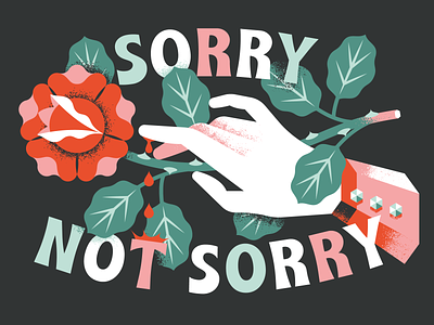 Sorry, Not Sorry flower goranfactory hand manicule marco goran romano not sorry poster rose sorry spikes tattoo