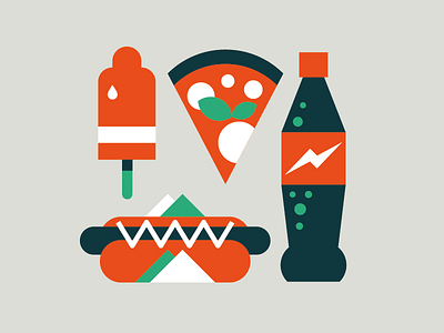 Fast Food coca cola coke fast food goran hot dog ice cream illustration junk food marco romano pizza wired