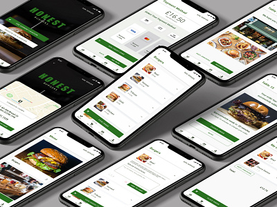 Honest Burger Concept App app application burger burger menu design hamburger menu design mobile ui ui ui design