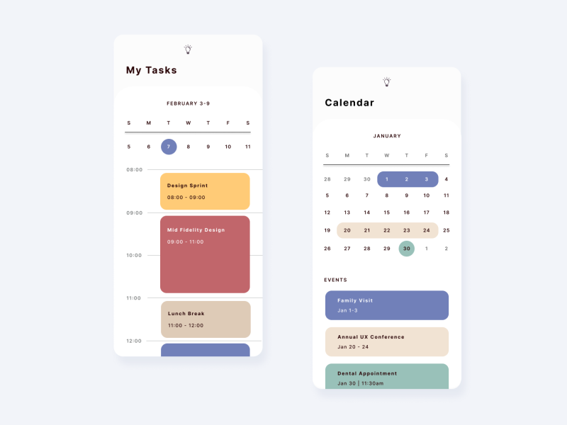 Calendar by Kiesha Mundin on Dribbble