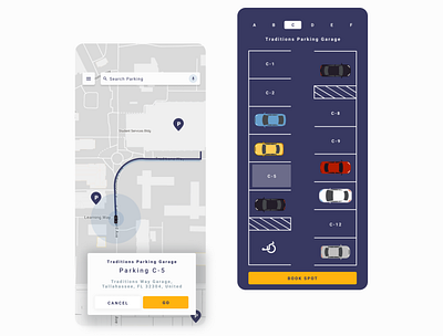 Parking Lot App app application car parking design map mobile ui parking parking app ui ui design ux design