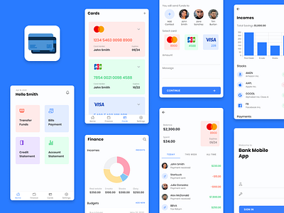 Ionic Finance angular app bank chart credit card design finance finance app ionic framework logo sass template ui design