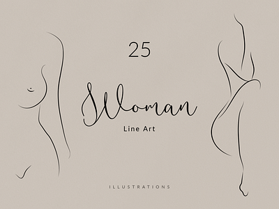 Womans Body. Line Art Collection