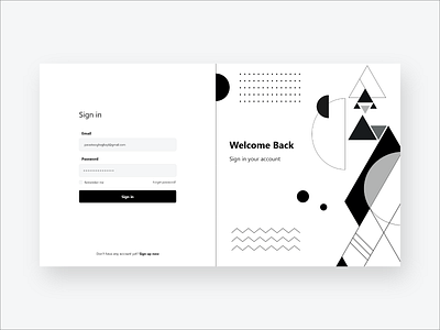 Sign-in design black and white adobe xd design flat illustration minimal ui ui design uiux website design