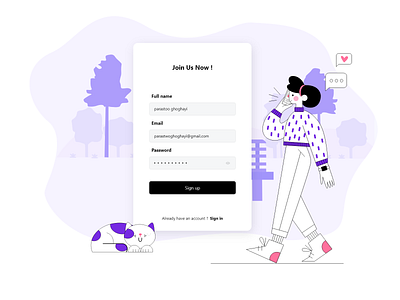 Sign-up to join beautiful world! adobe xd app design design flat illustration minimal ui uidesign uiux vector