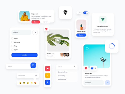 Vuesax Framework adobe xd component design design system minimal ui ui design uidesign uiux vuesax framework