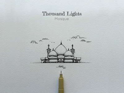 Madras Thousand Lights artistsix chennai dotwork ilovemadras india madras mosque paarvaigal penwork pointalism pointillism thousandlights