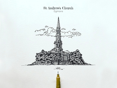 St Andrews Church artistsix chennai dotwork ilovemadras india madras mosque paarvaigal penwork pointalism pointillism standrewschruch