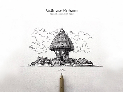 Valluvar Kottam artistsix chennai dotwork ilovemadras india madras madrasters mosque paarvaigal penwork pointalism valluvarkottam