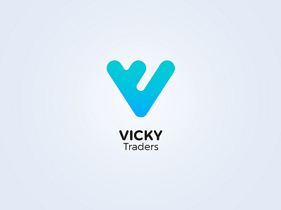 VICKY Traders artistsix blue bottle cylinder logo twoinone typo typography