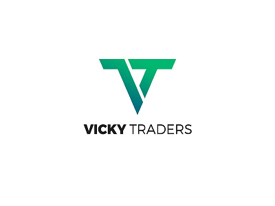 VICKY TRADERS artistsix bottle cylinder green logo twoinone typo typography