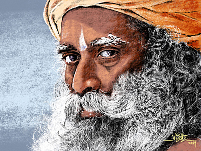 Sadhguru artistsix digitalart fineart guru ishayoga paarvaigalpainting portrait procreate