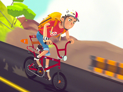 Larry! 3d bicycle bike lightning larry thesis toon