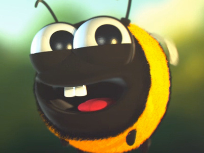 Happy Bee 3d bee bumble character happy rig