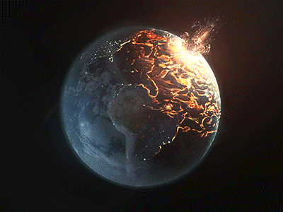 The end. armageddon composite earth maya meteorite photoshop process vray