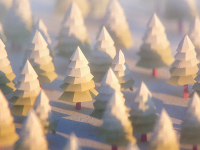 Snowy Trees 3d daily low poly octane snow trees winter