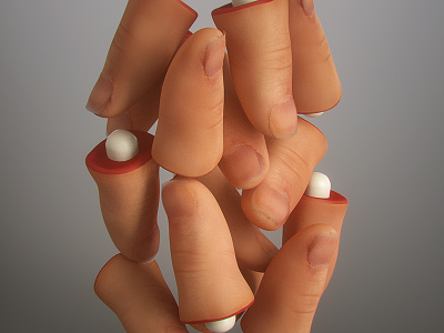 1/11/16 Daily Doodle - Bunch o' Thumbs 3d octane render skin thumb
