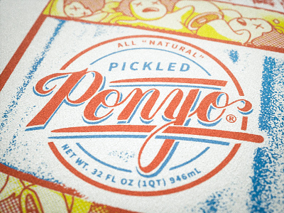 Pickled Ponyo ghibli logo mockup ponyo render screenprint zine