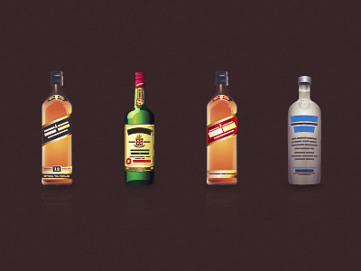 Bottles absolut bottles jameson johnnie walker vector vodka whisky
