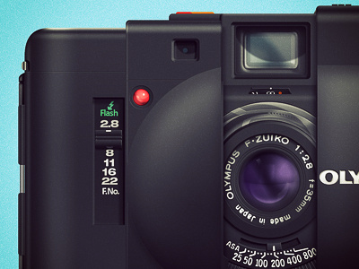 Olympus XA - 2 35mm camera layer styles lens olympus photoshop psd rangefinder vector xa