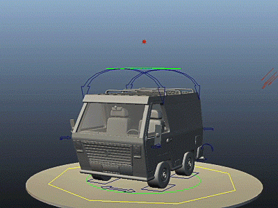 Van (Rigged) 3d animated animation gif maya rigged van