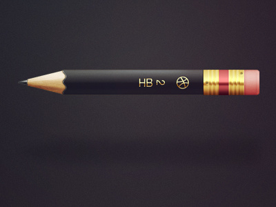 Pencil black dribbble gold pencil warrior wood