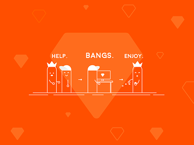 Bangs illustration bangs character help joy line startup