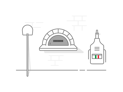 Vinny's Pizza illustration italy line pizza simple