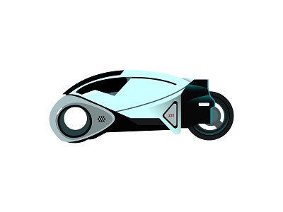 Flynn's Lightcycle from Tron bike black design flat flynn illustration light blue line simple tron vector