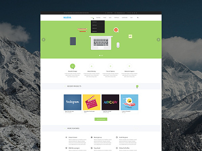 Nueva – Multipurpose PSD Template clean design layout psd template theme web design website white