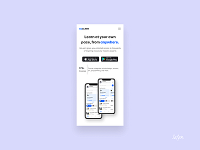 Hero Section for GoLearn..(Mobile view).