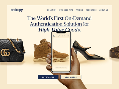 Entrupy Landing Page