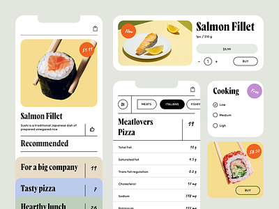 Sushi Restaurant Concept app design branding design graphic design japanese restaurant sea food shushi typography ui ux