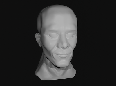 man head in 3D 3d art human head scupture