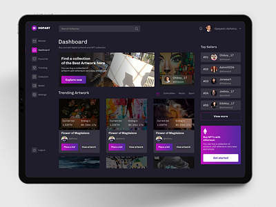 NFT Seller Dashboard art branding design graphic design nft ui uiux ux web3