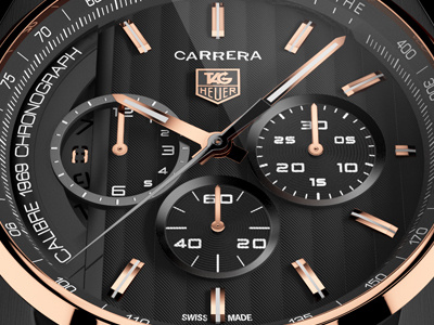 Tag Heuer Carrera 3d gold vray watch watches