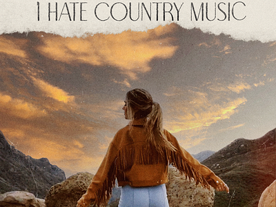 I Hate Country Music (song cover design) branding cover design flat graphic design illustration retro song cover