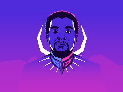 Chadwick Boseman in Power adobe illustrator art black panther chadwick boseman design vector