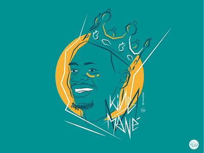 "King Mané" - African Player of the Year - adobe illustrator art design flat flat design football illustration illustrator line art logo minimal sport vector